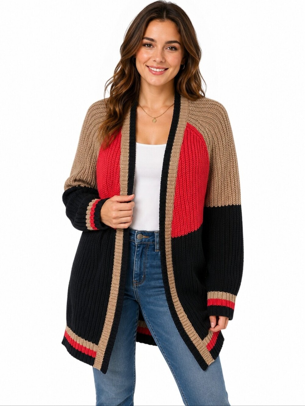 NWOT One Grey Day REVOLVE Chunky Knit Cashmere Silk Cardigan Sweater L